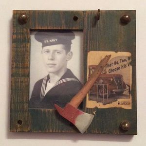 Firefighter themed wooden picture frame